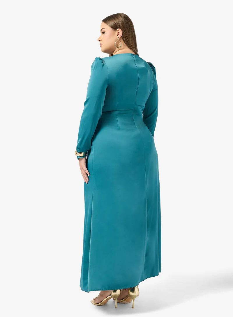 Khizana Plus size A-line Dress With Embellished Waist